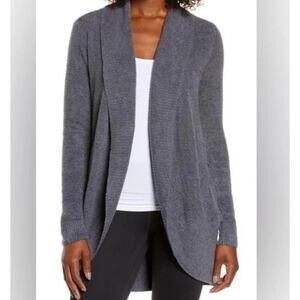 Barefoot Dreams Cozychic Lite Circle Cardigan Sweater Gray MEDIUM 452
